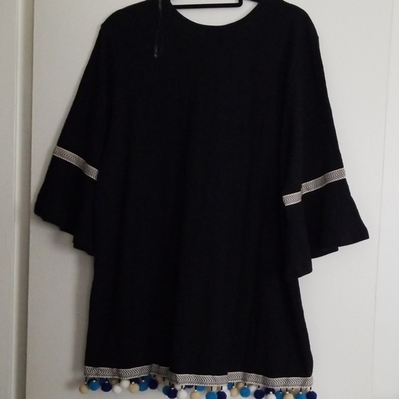 🍎 CalStyle Pom Pom Taping Bohemian Tunic - Picture 4 of 8